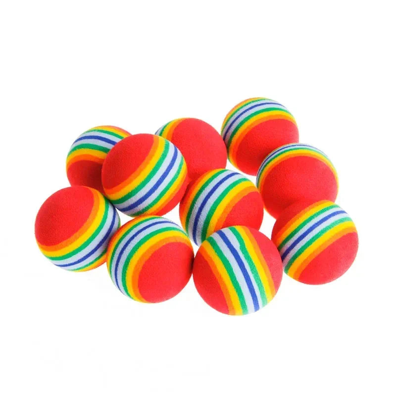 10PCS Rainbow Cat Toys Ball Interactive Cat Pet Toys Supplies
