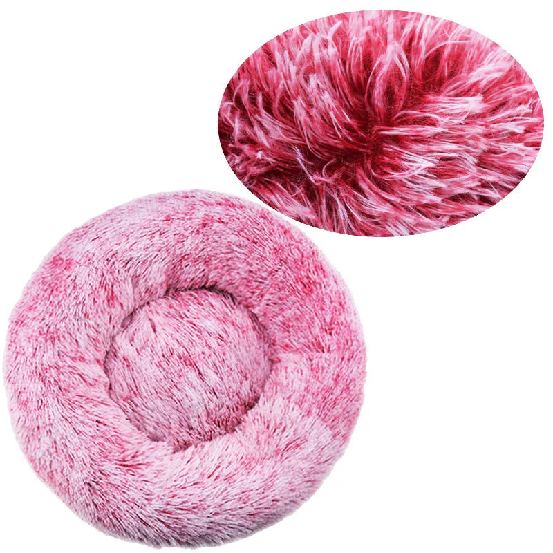 Round Pet Bed – Super Soft Plush Dog & Cat Bed for Large and Medium Dogs, Winter Warm Sleeping