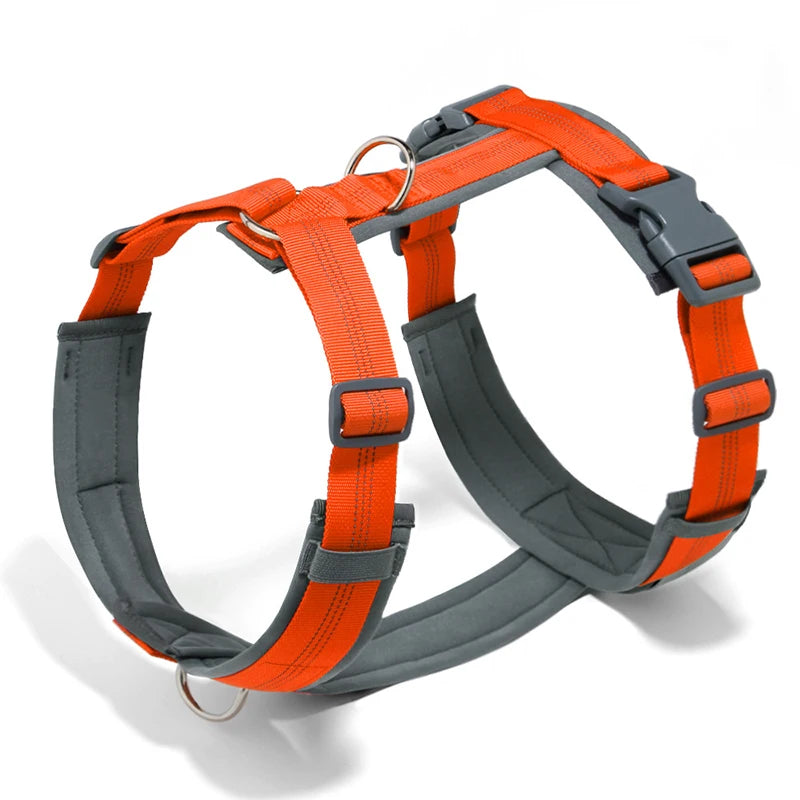 MeowVistaCN Adjustable H Shaped Dog Harness Nylon Reflective No Pull