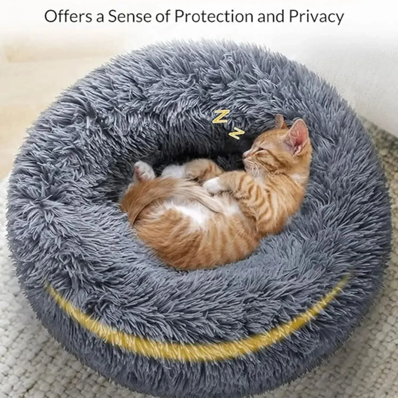 Round Pet Bed – Super Soft Plush Dog & Cat Bed for Large and Medium Dogs, Winter Warm Sleeping